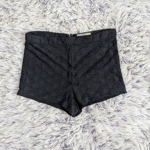 Free People Black Lace High Waisted Shorts